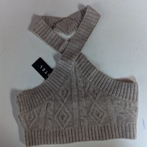 Motel Free People Knit Cropped Halter Bralet/Top, Size Medium